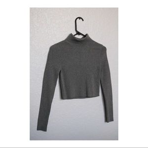 Gray cropped turtle neck